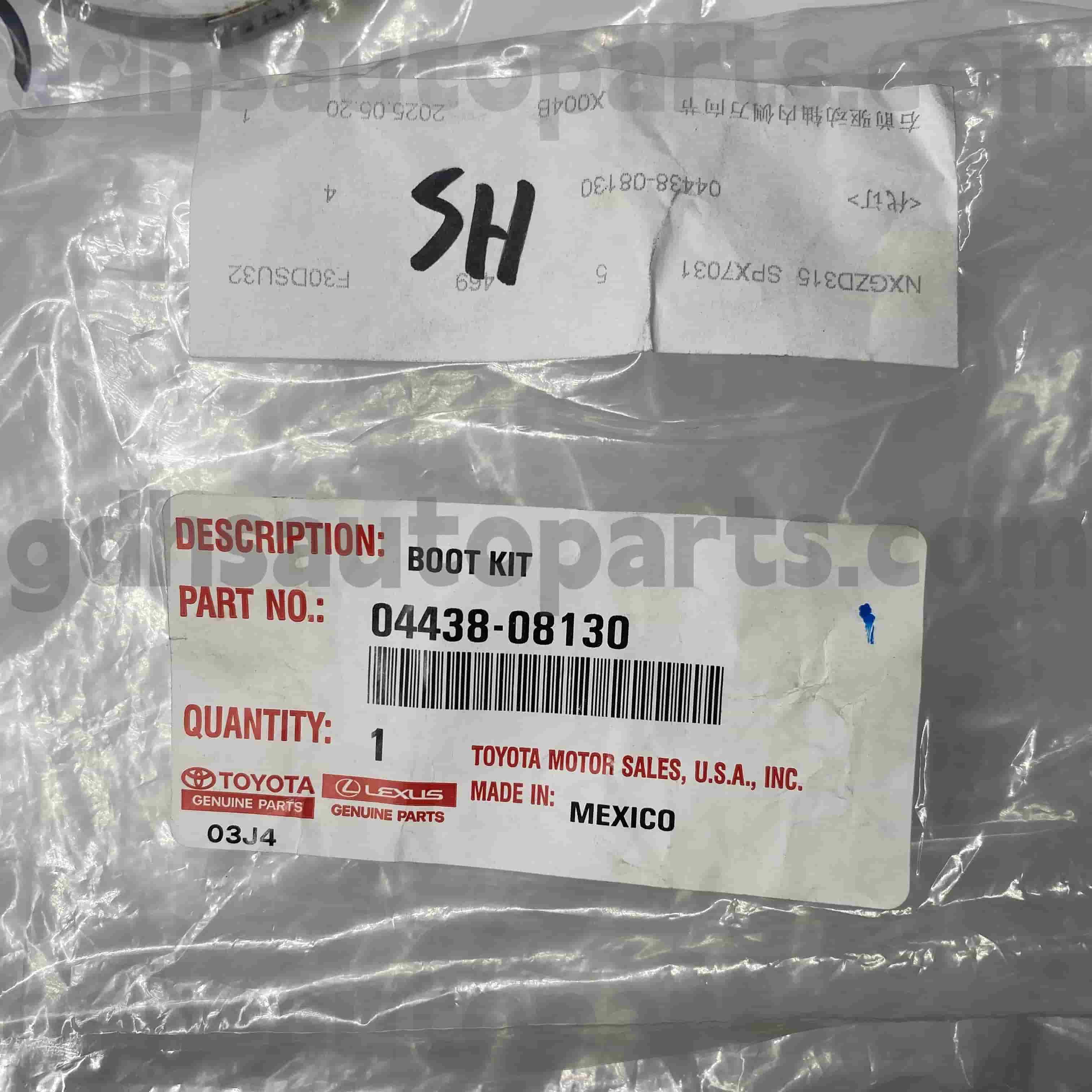 04428-08130 টয়োটা জেনুইন পার্টস সিভি বুট চ্যাসিস নং। জিএসভি 40/60 জিএসএল 3#